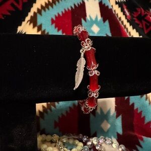 This is a hand made, western style, beaded bracelet!